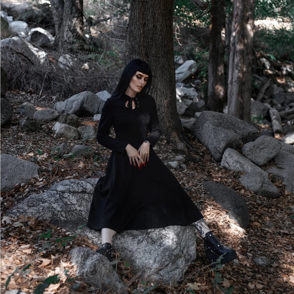 Lively Ghosts The "Witch's Rune" Dress Black Elegant Gothic Retro Sold Out pinup